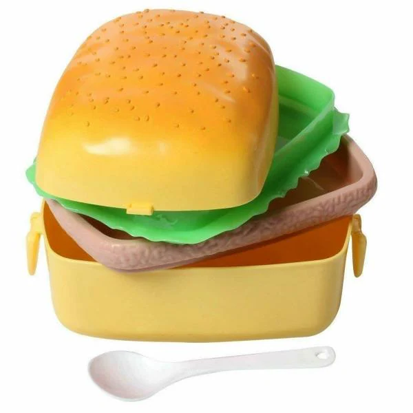 Burger Shaped Lunch Box for Kids, Tiffin Box, Leak Proof