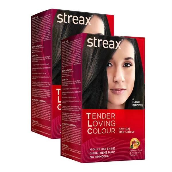 Streax Dark Brown Hair Color For Men And Women, 170 Ml (Pack Of 2) - JioMart