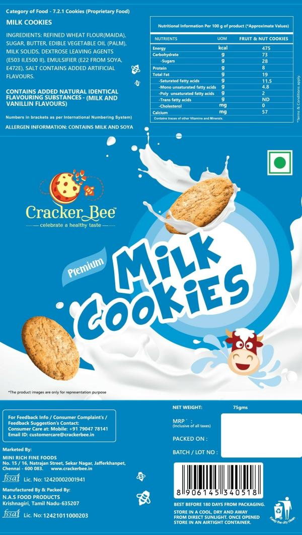 Cracker Bee Premium Milk cookies 3 pack JioMart