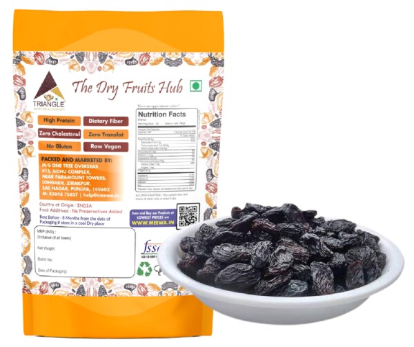 Triangle Premium Seedless Black Raisins 1 kg Pack| Kali Kishmish ...