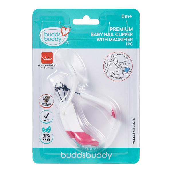Buddsbuddy Premium Pink Baby Nail Clipper with Magnifying Glass JioMart