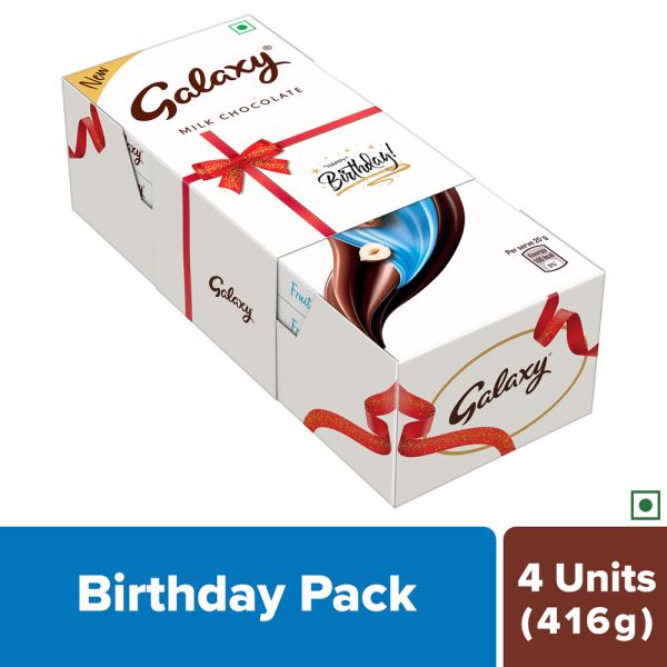 Galaxy Birthday Chocolate Gift Pack, Assortment of 4 Bars 416g JioMart