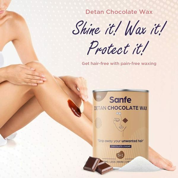 Sanfe Detan Chocolate Wax for Smooth Hair Removal 600gm with