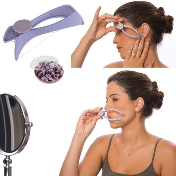 Inditradition Face and Body Hair Threading Kit | Eyebrow & Facial Hair  Removal Tweezer Tool (Purple,Grey) - JioMart