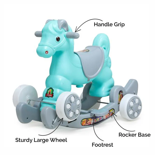 Webby 2 in 1 Horse Rocker Cum Ride On Toy for 1-3 Years Old Kids (Grey &  Green) - JioMart