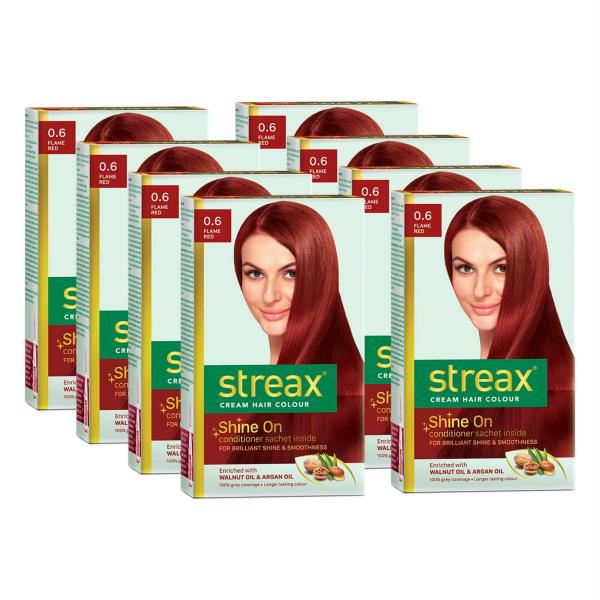 Streax Flame Red Hair Color For Men And Women, 60 Ml (Pack Of 8) - JioMart