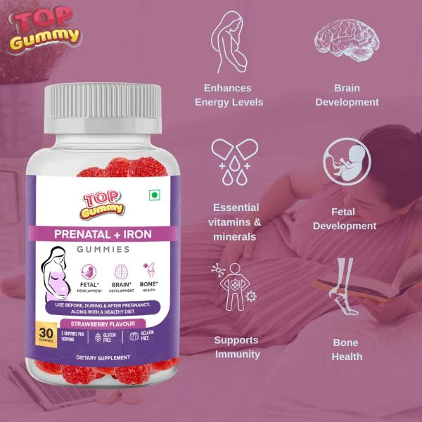 Topgummy Top Gummy Prenatal + Iron With Vitamin B6, Vitamin B12 And
