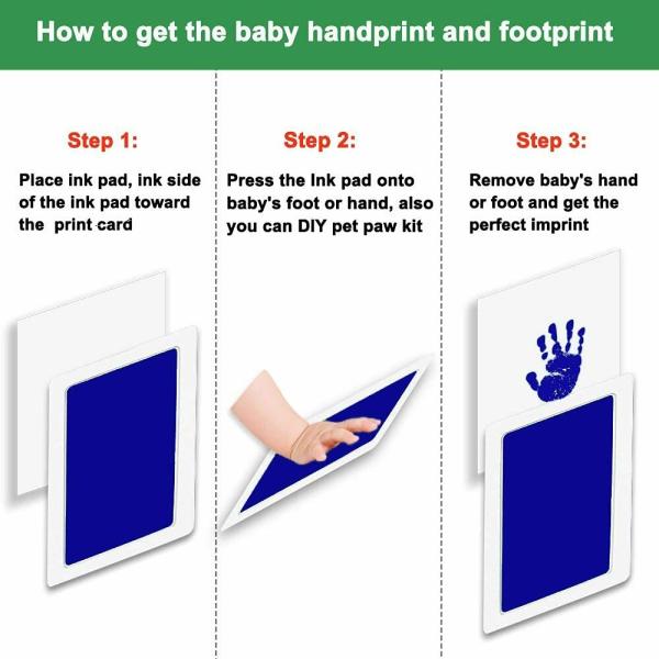 Blue Use for Leaving Precious Memory for Children and Pet Baby Hand & Footprint Makers,Handprint & Footprint Pet Paw Print Kit 