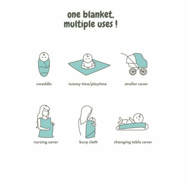 Elementary Organic Cotton Muslin Swaddle Wrappers Flying Bunny Hearts