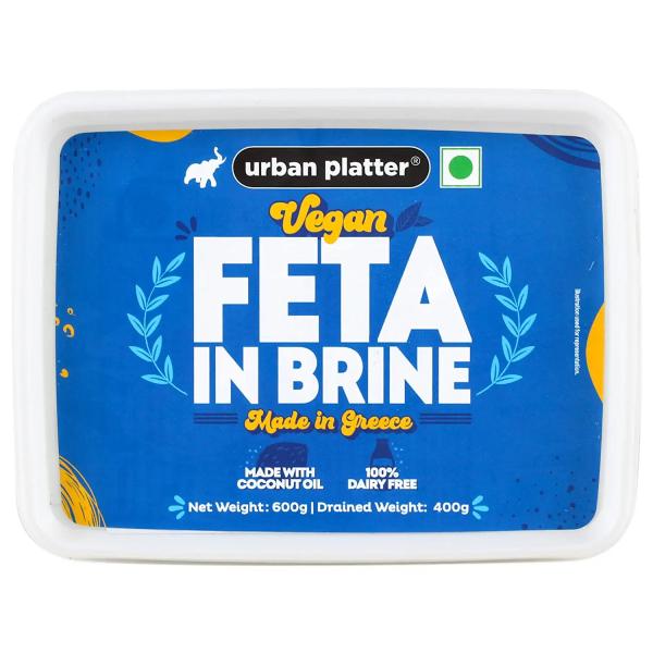Urban Platter Vegan Feta Cheese in Brine, 600g (400g Drained Weight