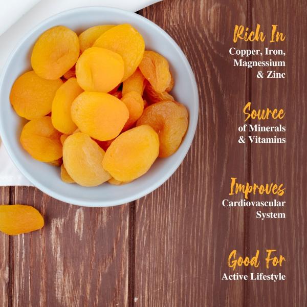 Town Grocer Dried Apricot 250g Each (Pack of 2), Dehydrated Sweet Dried Fruit High Fiber Fruit