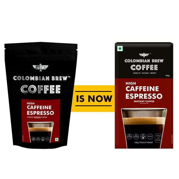 Colombian Brew High Caffeine Espresso Instant Coffee Powder, Strong