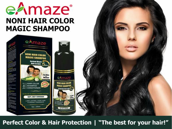 eAmaze Noni Hair Color Shampoo 200ml (Natural Black) Professional Hair Color  at Home | No Skin Stain, No Ammonia, No Paraben, No Sulphate | Enriched  with Noni Extract and Argan Extract - JioMart