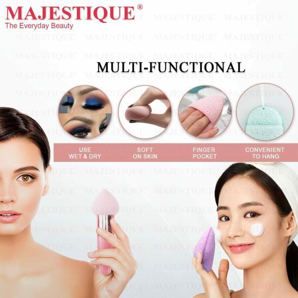 MAJESTIQUE Facial Cleaning Sponge with Pointed Makeup Sponge for Daily