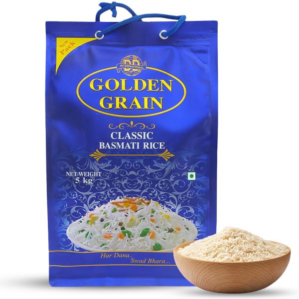GOLDEN GRAIN Classic Basmati Rice 5Kg Pack Offer JioMart