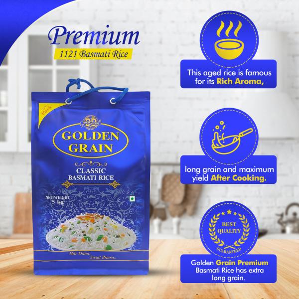 GOLDEN GRAIN Classic Basmati Rice 5Kg Pack Offer JioMart