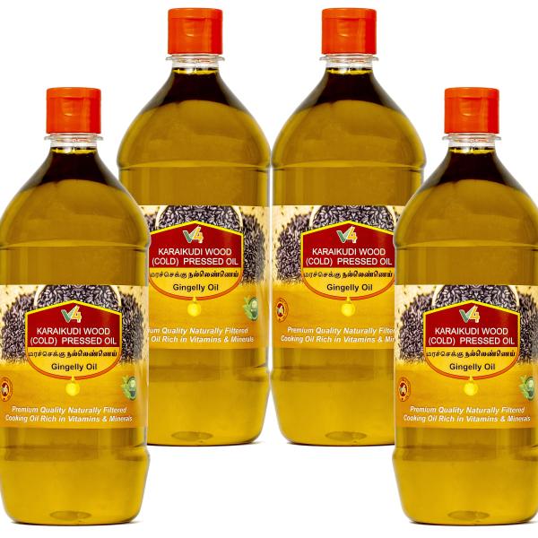 Karaikudi Cold Pressed Gingelly Oil (Jaggery) / Nallennai / Sesame Oil