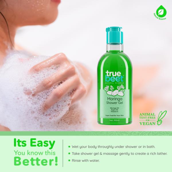 Truebeet Moringa Body Wash Shower Gel With Moringa Oil, Argan Oil