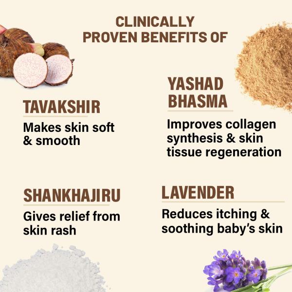 Baby Organo Ayurvedic Talc Free Dusting Powder for New Born Babies Prevents Diaper Rash 100g