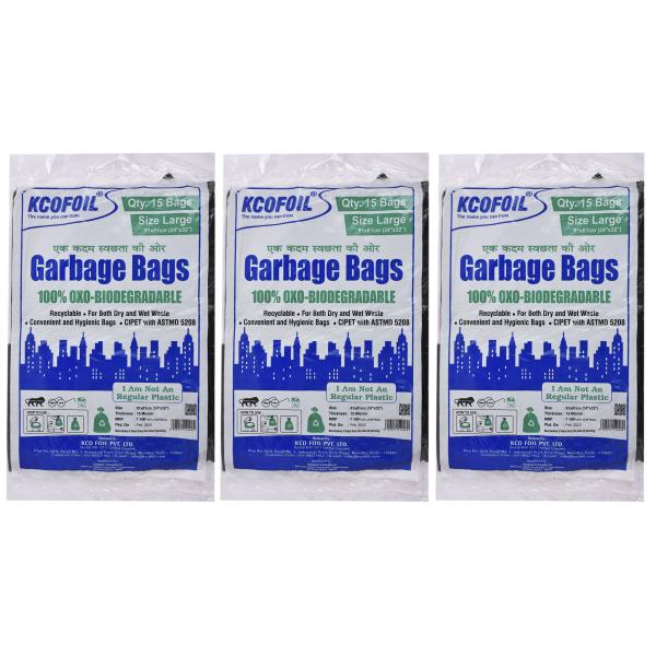 KCOFOIL ECO FRIENDLY OXOBIODEGRADABLE GARBAGE BAG 24"X32" Inc