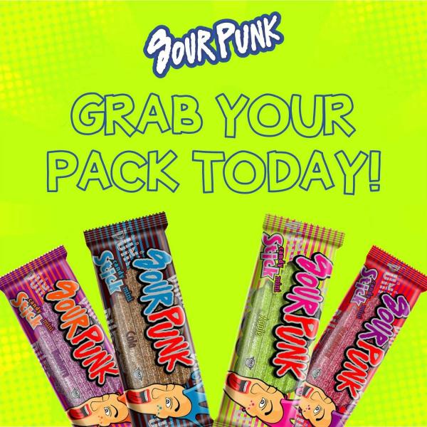 Sour Punk Apple Flavor Candy Sticks 40g Each (Pack of 24) JioMart