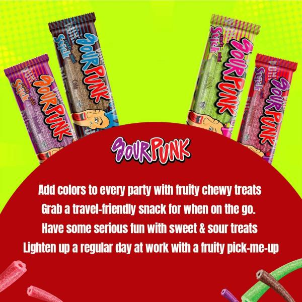 Sour Punk Apple Flavor Candy Sticks 40g Each (Pack of 24) JioMart