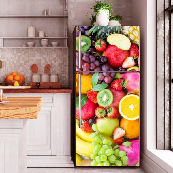 Bnezz Self Adhesive Fridge Sticker & Refrigerator Sticker (Fruits) Pack