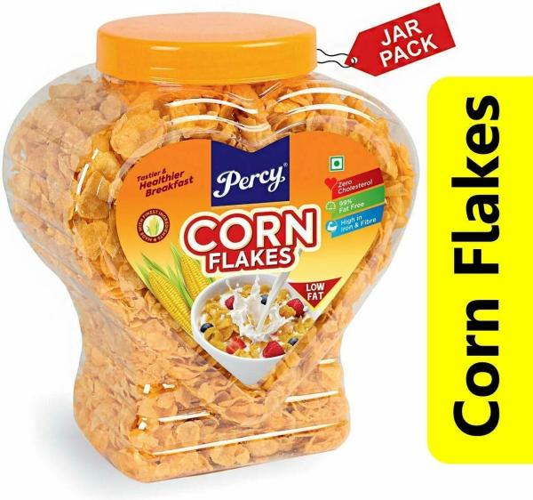 Percy Breakfast Cereal, Corn Flakes Classic, Jumbo Jar, 340g JioMart