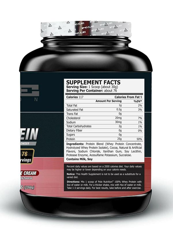 Pole Nutrition Whey Protein Powder 5 Lbs (Neapolitan Ice Cream) JioMart