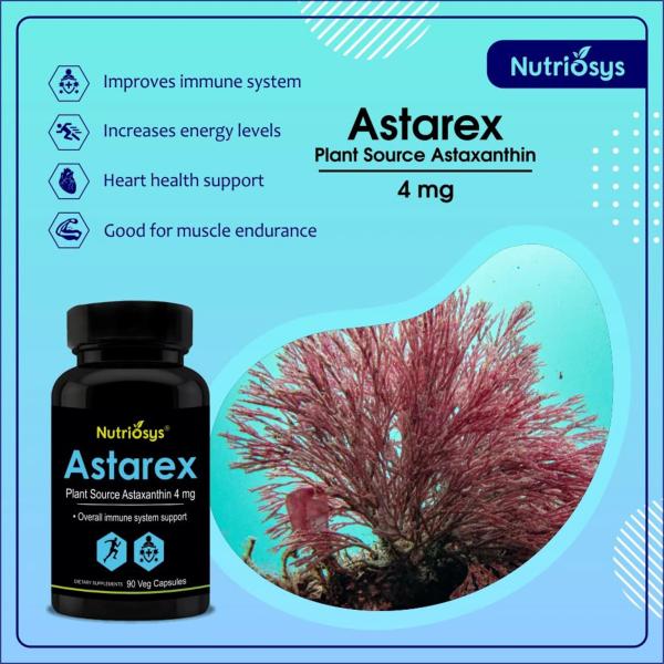 Nutriosys Astaxanthin 4Mg, Naturally Sourced From Algae, Supports