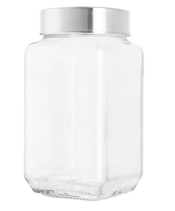 Machak Clear Glass Cubical Big Kitchen Container, 1800 Ml (Pack Of 1