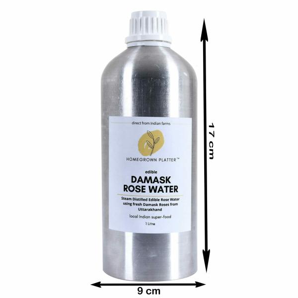 Homegrown Platter Rose Hydrosol for hydrated skin [1 Litre] Steam