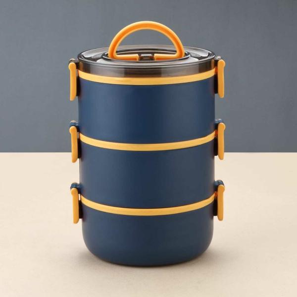 Darkpyro Plastic 3 Layer Lunch Box LeakProof Food Container Vacuum