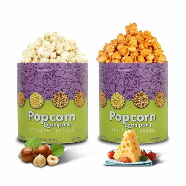 Popcorn & Company Festive Gift Combo Pack of 2 Tins (Hazelnut Popcorn