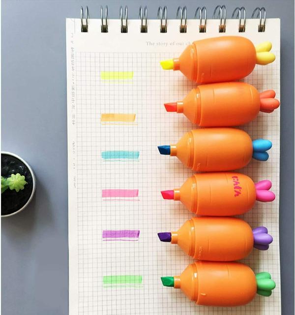 Smartcraft Carrot Highlighter Marker Pen for Study Stationery Pastel