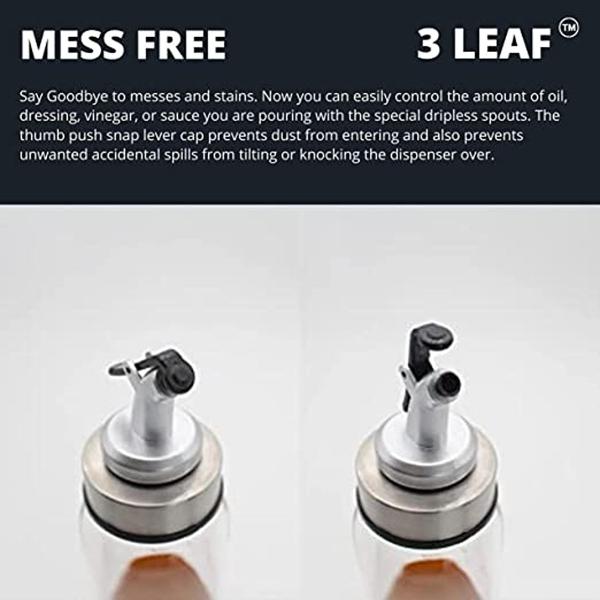 3 LEAF Plastic Oil Dispenser Bottle1 Liter Cooking Oil Container