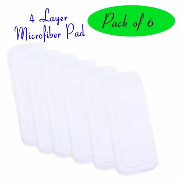 THE LITTLE LOOKERS White 4 Layer Washable & Reusable Microfiber Diaper