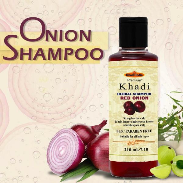 Premium Khadi Onion Shampoo, Damage Repair, Daily Care, Nourishment And