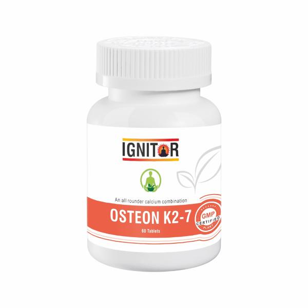 IGNITOR Calcium Tablets, Vitamin K27 ,Omega 3 & Zinc Tablets OSTEON