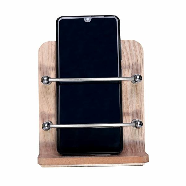 Wooden Single Mobile Holder Stand for Mobile Charging, TV & AC Remote