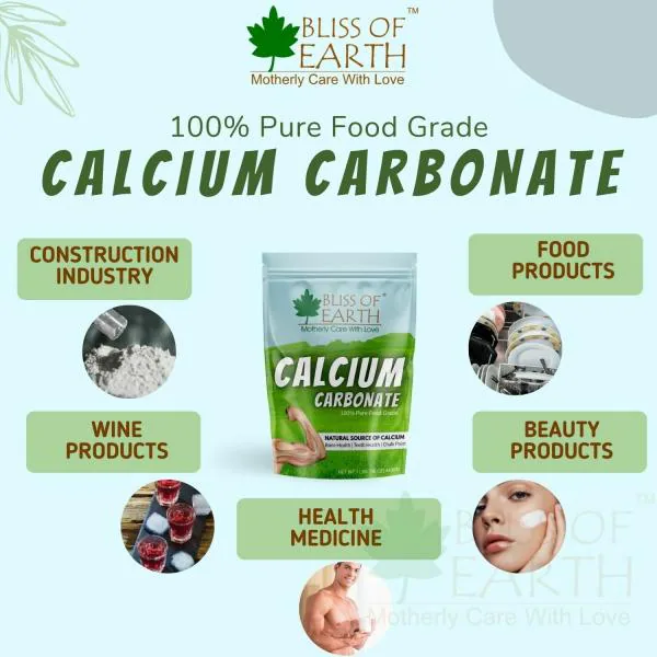 Bliss of Earth Calcium Carbonate Powder Food Grade, For Strong Bones