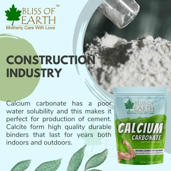 Bliss of Earth Calcium Carbonate Powder Food Grade, For Strong Bones