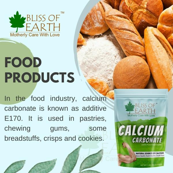 Bliss of Earth Calcium Carbonate Powder Food Grade, For Strong Bones