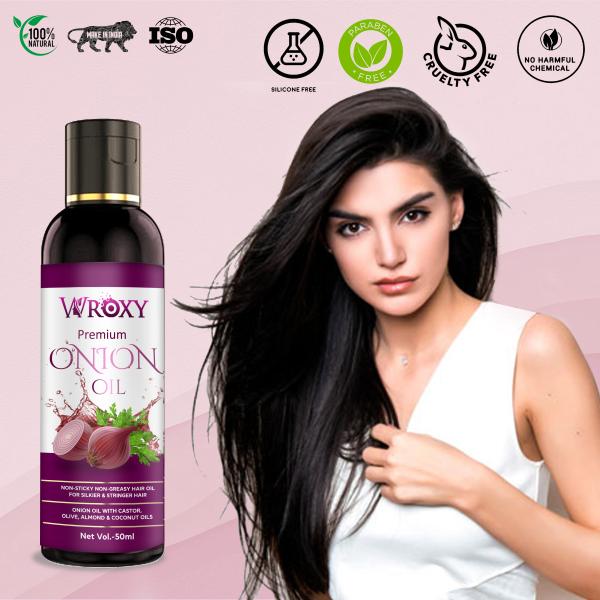 Wroxy Onion Hair Oil for Hair Growth and Hair Fall Control With Black