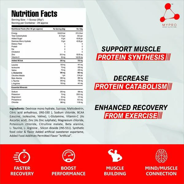 MYPRO Sport Nutrition Energy DrinkBlue Raspberry protein Powder 1 Kg