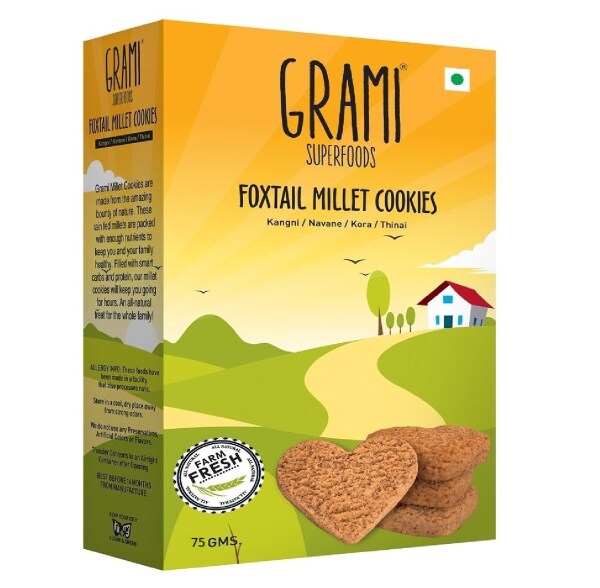 Gramisuper Foxtail Millet Cookies 75g X 4 pack JioMart