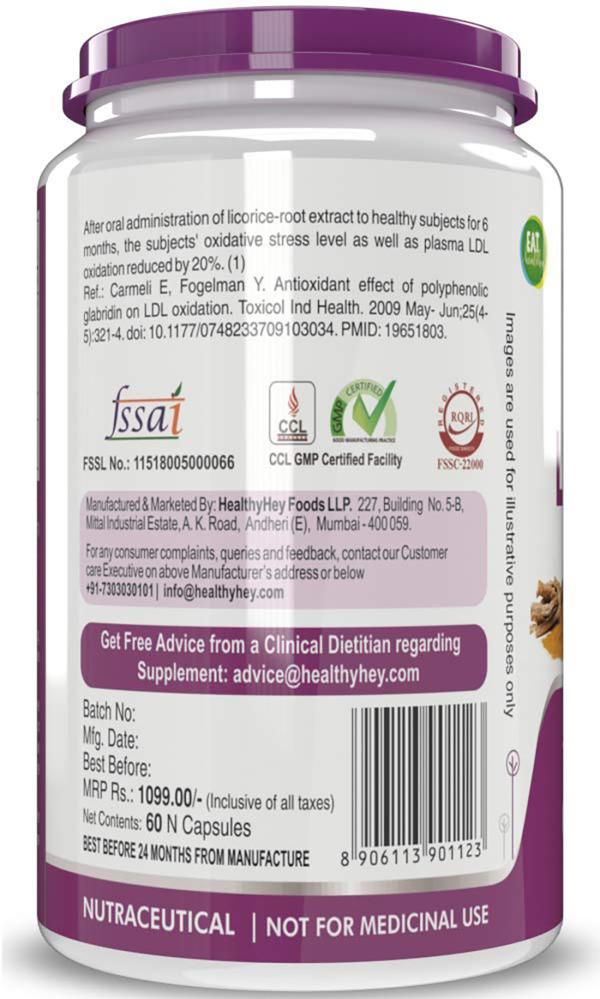 Healthyhey Nutrition Licorice Root Extract 300 Mg, 60 Capsules JioMart