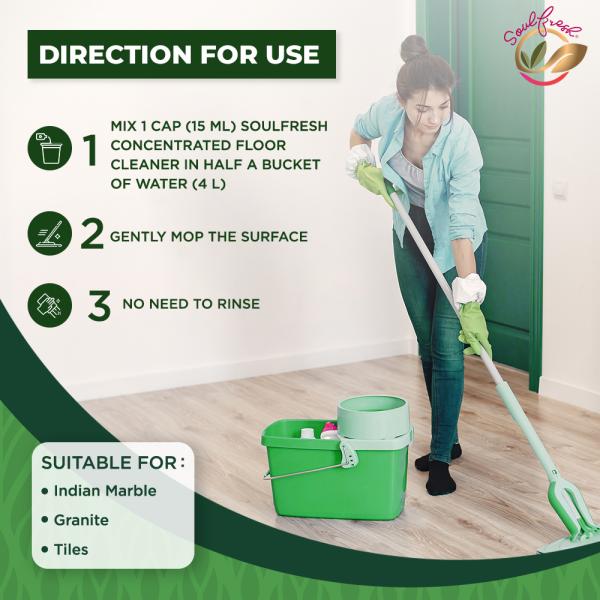 SOULFRESH Strong Concentrated Green Floor cleaner liquid 1L JioMart
