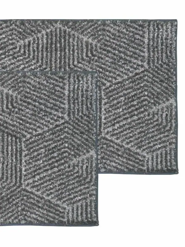 Bianca Spa Grey Abstract Microfiber, White Bath Rugs With Rubber Backing