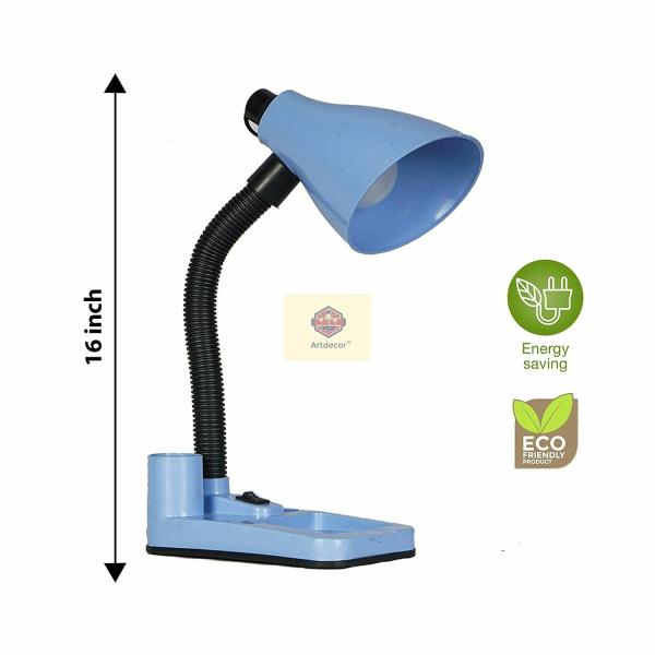 ARTDECOR Polyvinyl Chloride Light Blue Study Desk Table Lamp B22 Holder